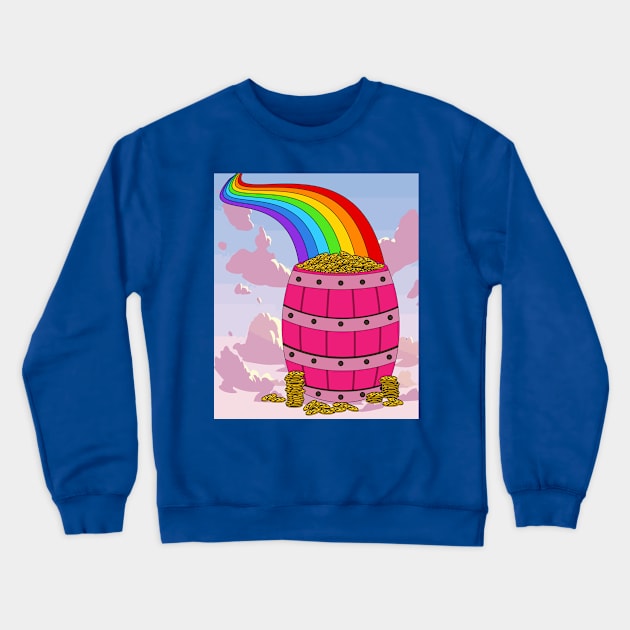 Rainbow With Boiler Pot Full Of Gold Crewneck Sweatshirt by flofin